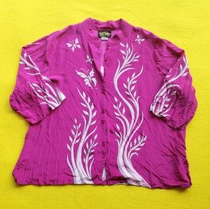 Vintage Bob Mackie Silk Floral Blouse